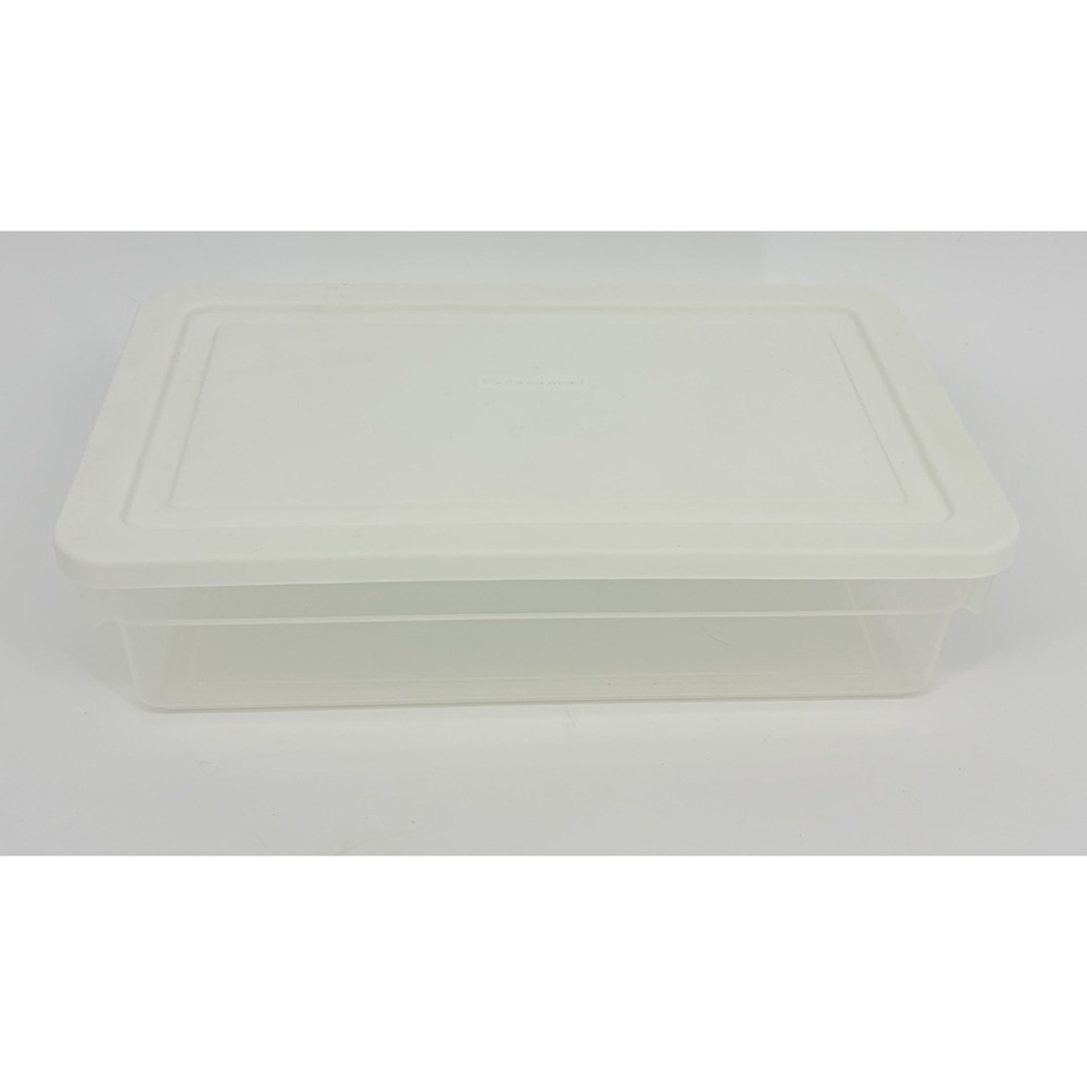 Vintage Rubbermaid Keepers 0286 Snap Storage Container Box Clear Box White Lid